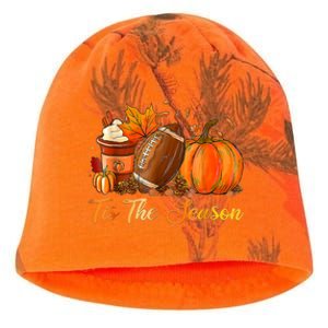 Pumpkin Spice Football Tis The Season Fall Thanksgiving Kati - Camo Knit Beanie