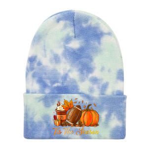 Pumpkin Spice Football Tis The Season Fall Thanksgiving Tie Dye 12in Knit Beanie