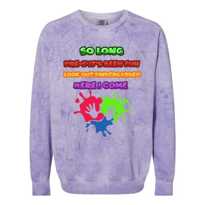 PreK School Funny Kindergarten Gift Colorblast Crewneck Sweatshirt