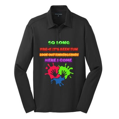 PreK School Funny Kindergarten Gift Silk Touch Performance Long Sleeve Polo