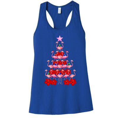 Pink Santa Flamingo Christmas Tree Gift Women's Racerback Tank