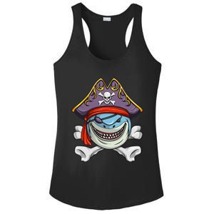 Pirate Shark Funny Cross Bones Halloween Costume Ladies PosiCharge Competitor Racerback Tank