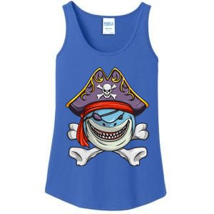 Pirate Shark Funny Cross Bones Halloween Costume Ladies Essential Tank