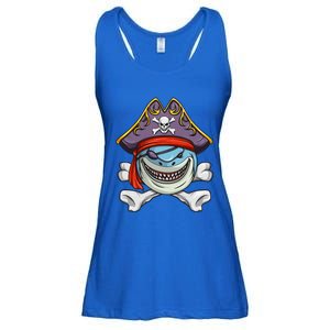 Pirate Shark Funny Cross Bones Halloween Costume Ladies Essential Flowy Tank