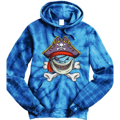 Pirate Shark Funny Cross Bones Halloween Costume Tie Dye Hoodie