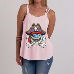 Pirate Shark Funny Cross Bones Halloween Costume Women's Strappy Tank