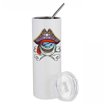 Pirate Shark Funny Cross Bones Halloween Costume Stainless Steel Tumbler