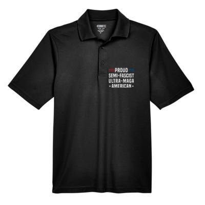 Proud Semi Fascist Ultra Maga American Funny Patriotic Men's Origin Performance Pique Polo