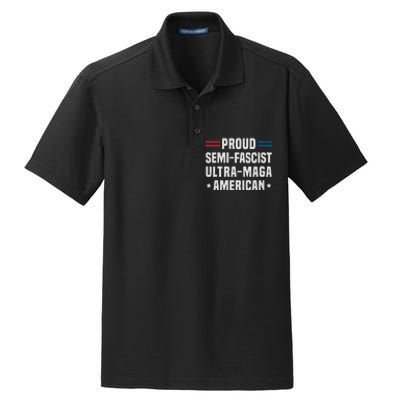 Proud Semi Fascist Ultra Maga American Funny Patriotic Dry Zone Grid Polo