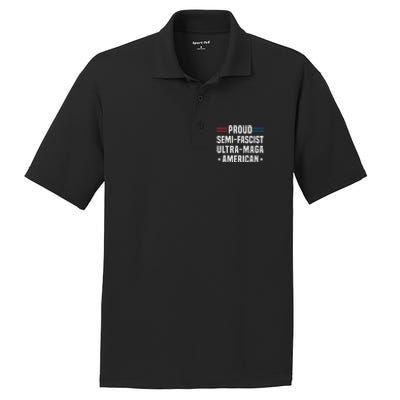 Proud Semi Fascist Ultra Maga American Funny Patriotic PosiCharge RacerMesh Polo