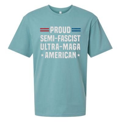 Proud Semi Fascist Ultra Maga American Funny Patriotic Sueded Cloud Jersey T-Shirt