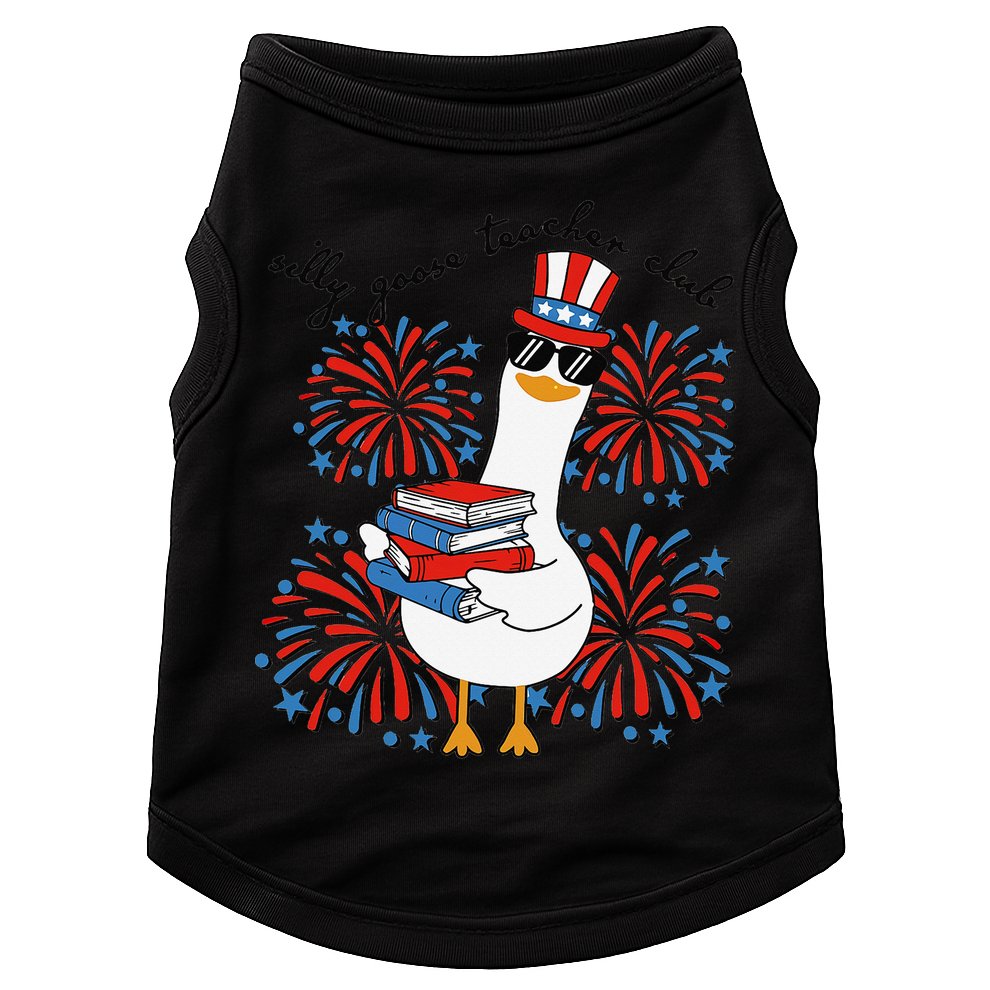Patriotic Silly Goose Teacher Club 4th Of July Teacher Life Doggie Tank