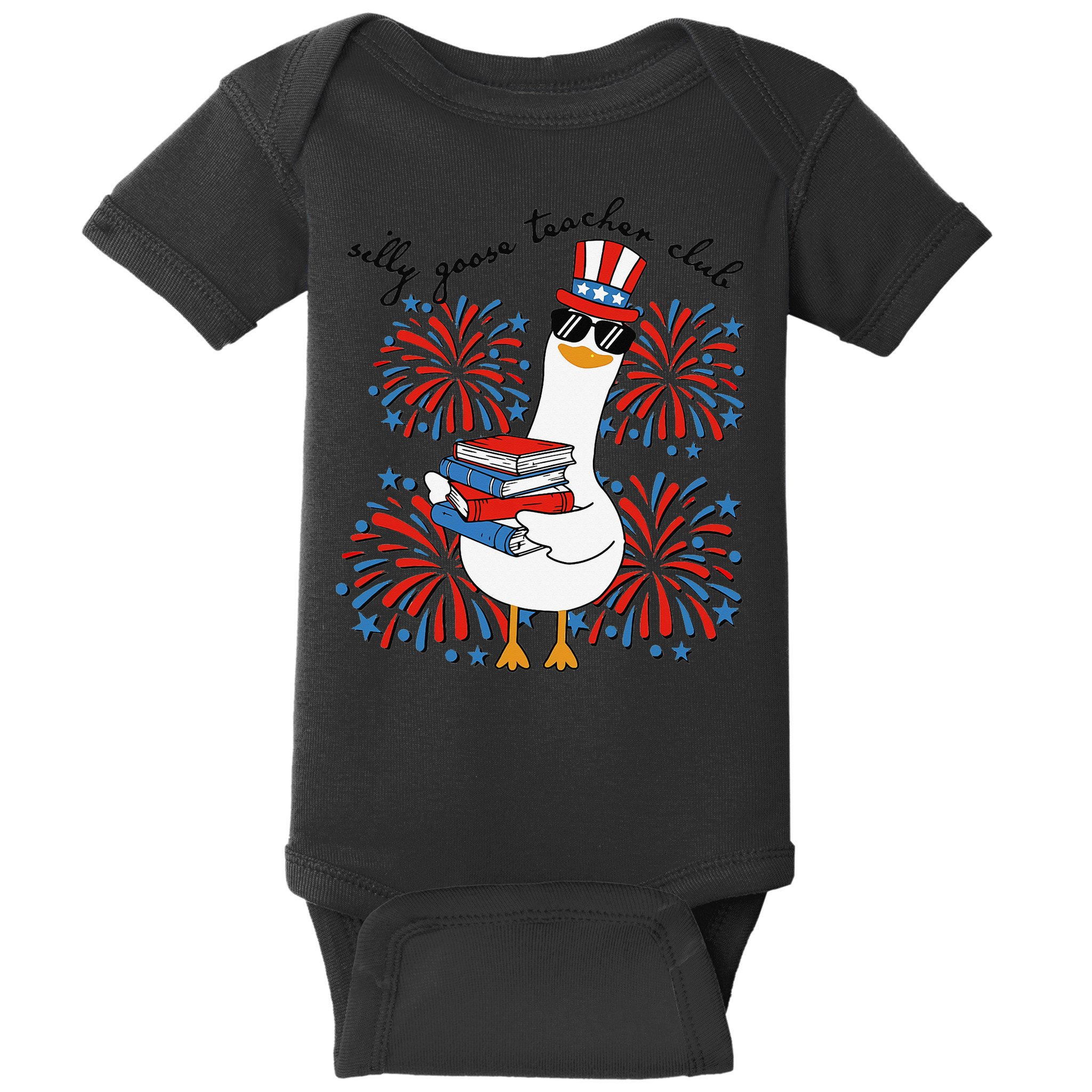 Patriotic Silly Goose Teacher Club 4th Of July Teacher Life Baby Bodysuit