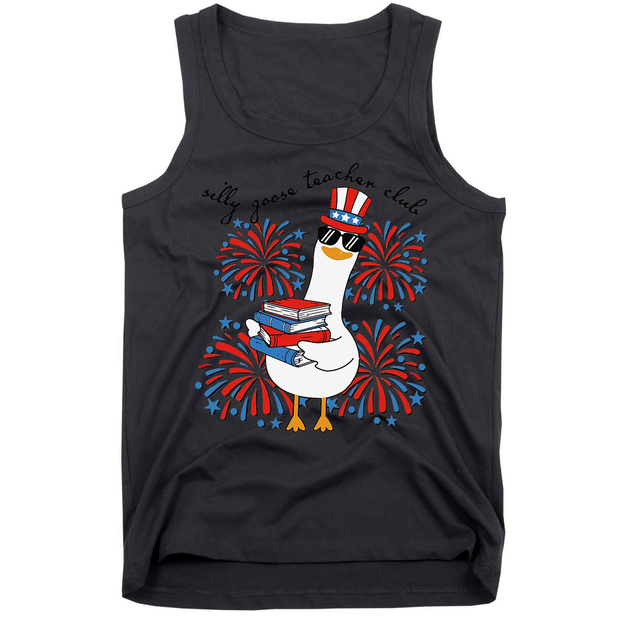 Patriotic Silly Goose Teacher Club 4th Of July Teacher Life Tank Top