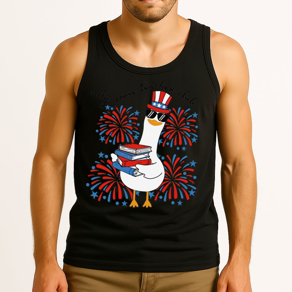 Patriotic Silly Goose Teacher Club 4th Of July Teacher Life Tank Top