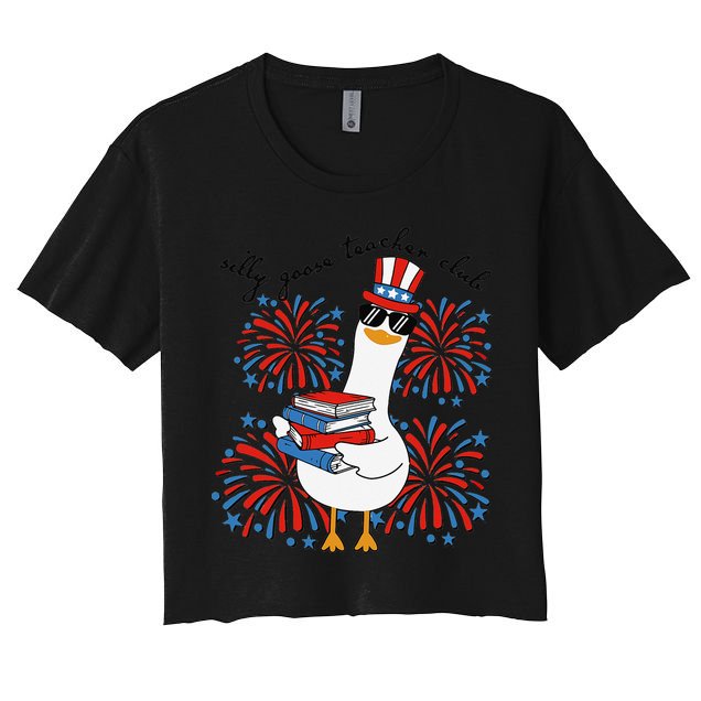 Patriotic Silly Goose Teacher Club 4th Of July Teacher Life Crop Top