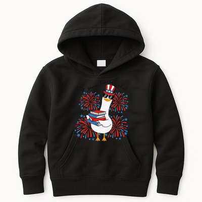 Patriotic Silly Goose Teacher Club 4th Of July Teacher Life Kids Hoodie