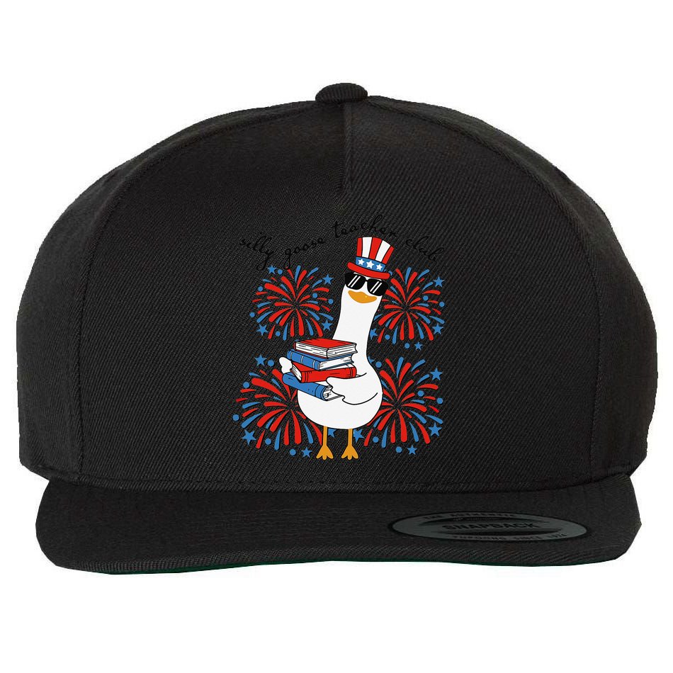 Patriotic Silly Goose Teacher Club 4th Of July Teacher Life Wool Snapback Cap
