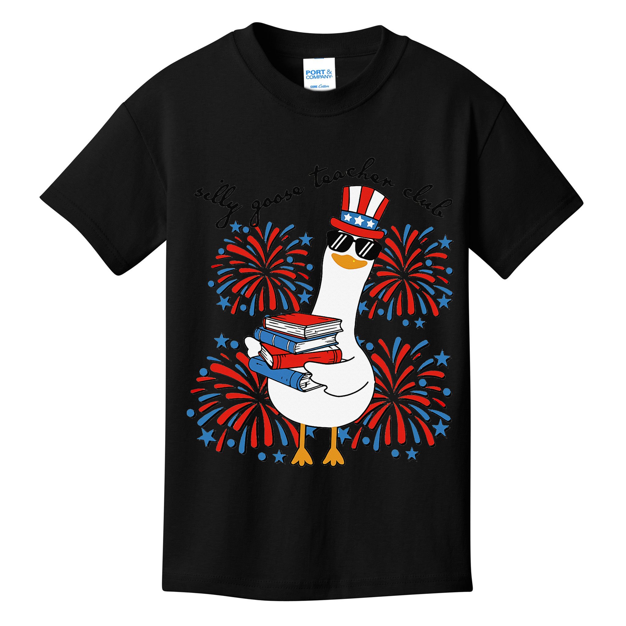 Patriotic Silly Goose Teacher Club 4th Of July Teacher Life Kids T-Shirt