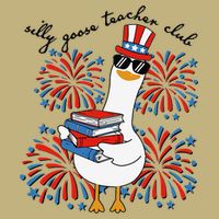 Patriotic Silly Goose Teacher Club 4th Of July Teacher Life Cooling Performance Crew T-Shirt