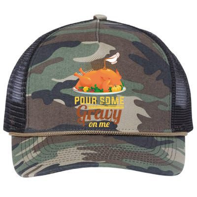 Pour Some Gravy On Me Thanksgiving Day Thanksgiving Day Funny Gift Retro Rope Trucker Hat Cap