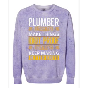 Plumber Sarcastic Graphic Funny Plumbing Colorblast Crewneck Sweatshirt