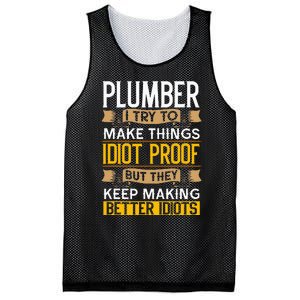 Plumber Sarcastic Graphic Funny Plumbing Mesh Reversible Basketball Jersey Tank