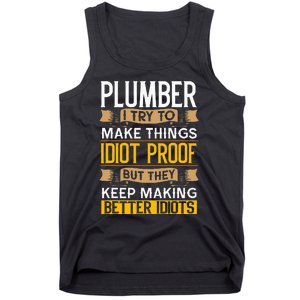 Plumber Sarcastic Graphic Funny Plumbing Tank Top