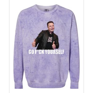 Papa Swolio Go Fuck Yourself Thumbs Up Funny Elon Musk Colorblast Crewneck Sweatshirt