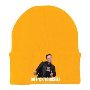 Papa Swolio Go Fuck Yourself Thumbs Up Funny Elon Musk Knit Cap Winter Beanie