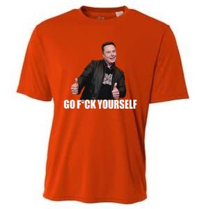 Papa Swolio Go Fuck Yourself Thumbs Up Funny Elon Musk Cooling Performance Crew T-Shirt