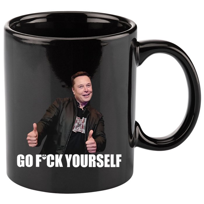 Papa Swolio Go Fuck Yourself Thumbs Up Funny Elon Musk 11oz C Handle Ceramic Mug