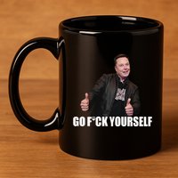 Papa Swolio Go Fuck Yourself Thumbs Up Funny Elon Musk 11oz C Handle Ceramic Mug