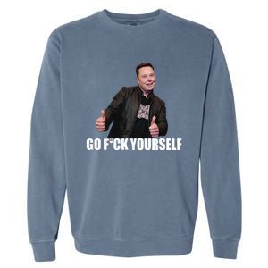 Papa Swolio Go Fuck Yourself Thumbs Up Funny Elon Musk Garment-Dyed Sweatshirt