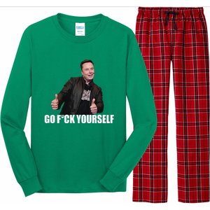 Papa Swolio Go Fuck Yourself Thumbs Up Funny Elon Musk Long Sleeve Pajama Set