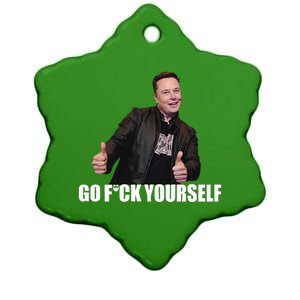 Papa Swolio Go Fuck Yourself Thumbs Up Funny Elon Musk Ceramic Star Ornament