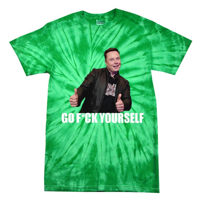 Papa Swolio Go Fuck Yourself Thumbs Up Funny Elon Musk Tie-Dye T-Shirt