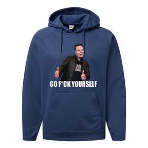 Papa Swolio Go Fuck Yourself Thumbs Up Funny Elon Musk Performance Fleece Hoodie