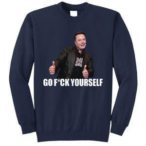 Papa Swolio Go Fuck Yourself Thumbs Up Funny Elon Musk Tall Sweatshirt