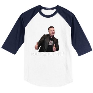 Papa Swolio Go Fuck Yourself Thumbs Up Funny Elon Musk Baseball Sleeve Shirt