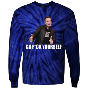 Papa Swolio Go Fuck Yourself Thumbs Up Funny Elon Musk Tie-Dye Long Sleeve Shirt