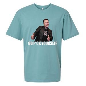 Papa Swolio Go Fuck Yourself Thumbs Up Funny Elon Musk Sueded Cloud Jersey T-Shirt