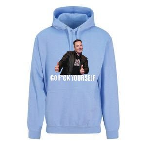 Papa Swolio Go Fuck Yourself Thumbs Up Funny Elon Musk Unisex Surf Hoodie