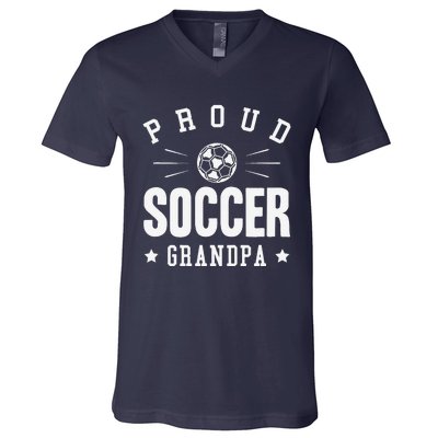 Proud Soccer Grandpa Gift V-Neck T-Shirt