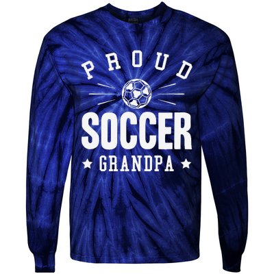 Proud Soccer Grandpa Gift Tie-Dye Long Sleeve Shirt