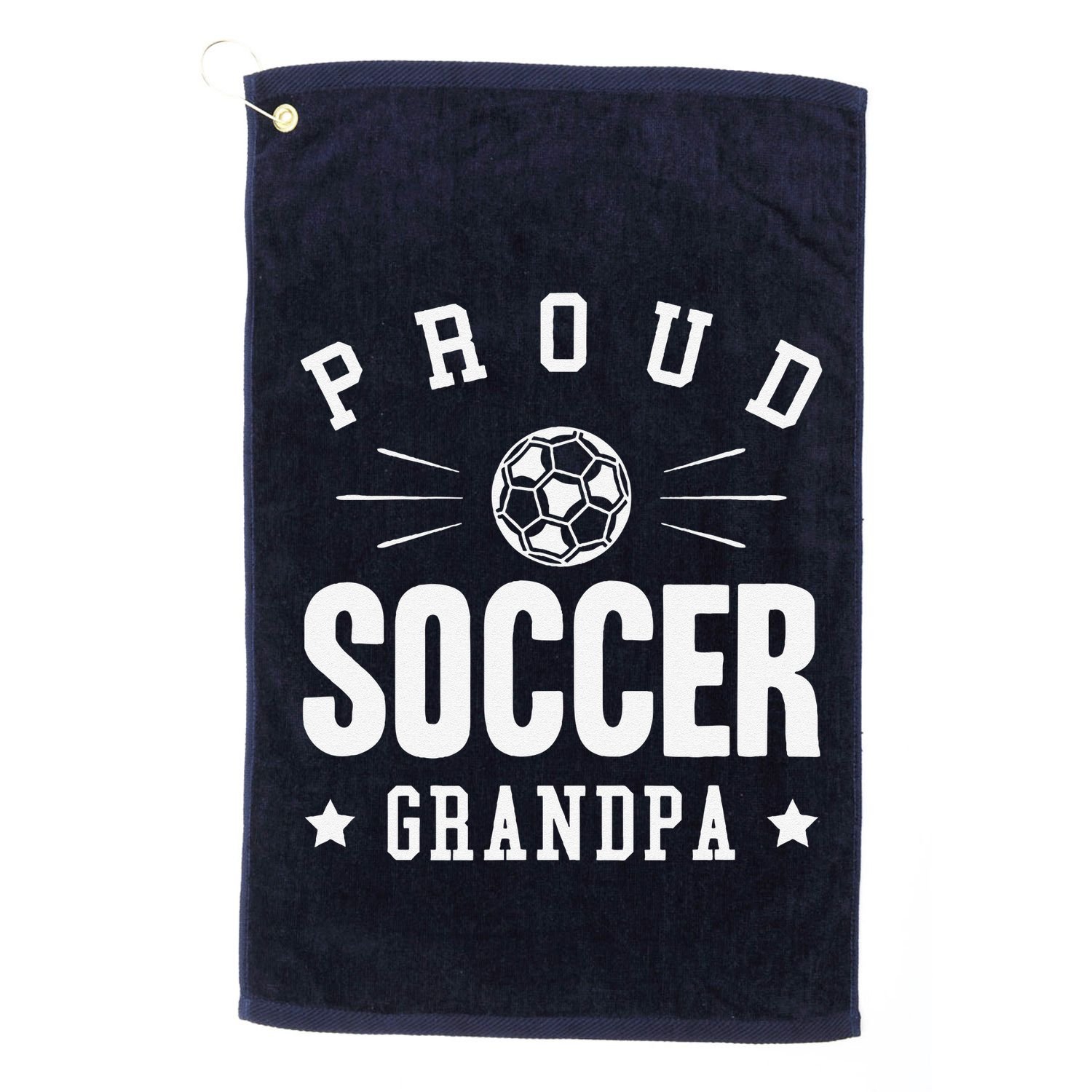 Proud Soccer Grandpa Gift Golf Towel