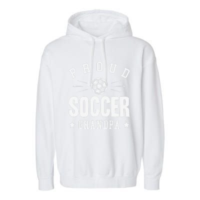 Proud Soccer Grandpa Gift Garment-Dyed Fleece Hoodie