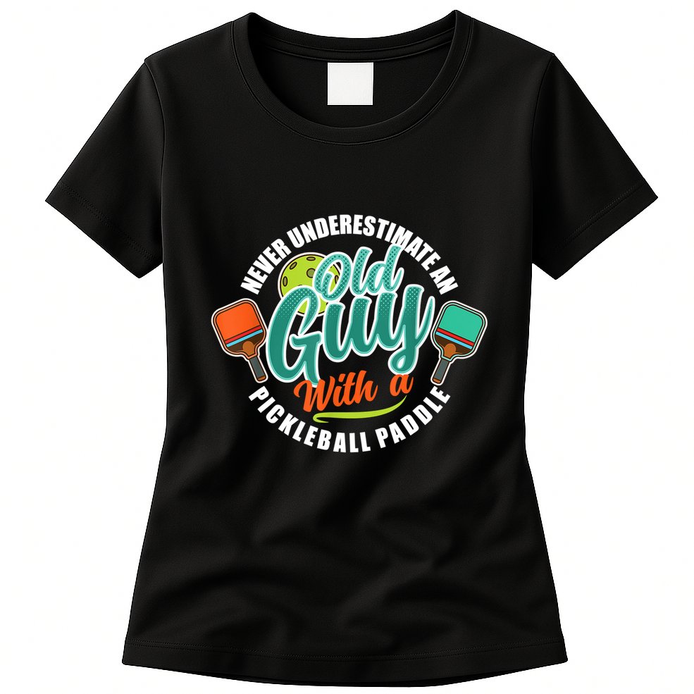Pickleball Saying Grandma Old Guys Womens T-Shirt