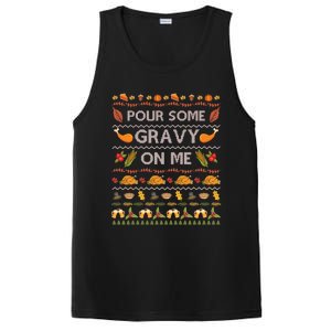 Pour Some Gravy On Me Turkey Funny Ugly Thanksgiving PosiCharge Competitor Tank