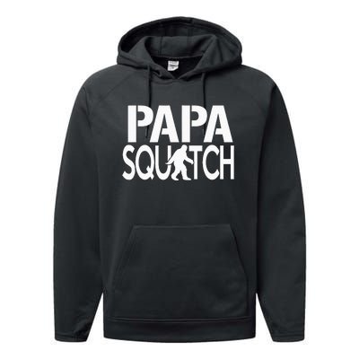 Papa Squatch Gifts for Dad Sasquatch Bigfoot Performance Fleece Hoodie